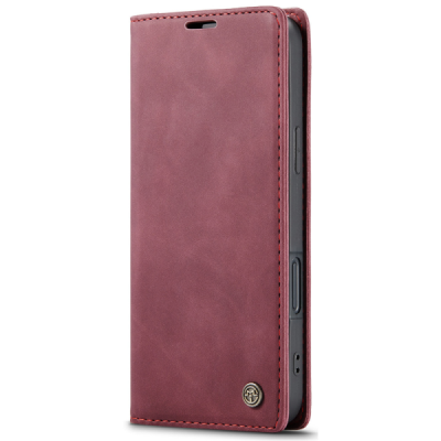 Apple iPhone 17 Pro Max CaseMe Retro solīds atvēramais ādas bordo maciņš - maks | Vacins.lv