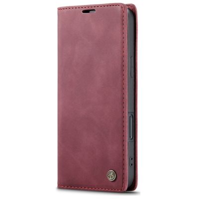 Apple iPhone 17 Pro CaseMe Retro solīds atvēramais ādas bordo maciņš - maks | Vacins.lv