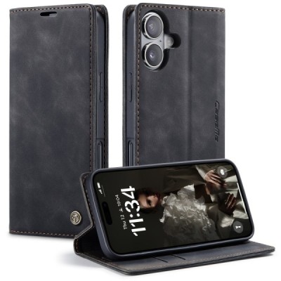 Apple iPhone 17 CaseMe Retro открываемый, Чёрного цвета, кожаный чехол – книжка | Vacins.lv