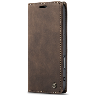 Apple iPhone 17 CaseMe Retro solīds atvēramais ādas brūns maciņš - maks | Vacins.lv