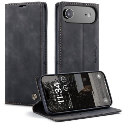 Apple iPhone Air CaseMe Retro открываемый, Чёрного цвета, кожаный чехол – книжка | Vacins.lv