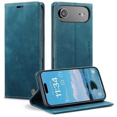 Apple iPhone Air CaseMe Retro solīds atvēramais ādas zaļš maciņš - maks | Vacins.lv