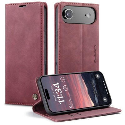 Apple iPhone Air CaseMe Retro открываемый, бордовый, кожаный чехол – книжка | Vacins.lv