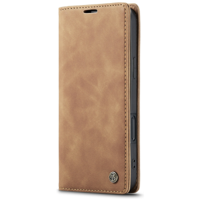 Apple iPhone Air CaseMe Retro solīds atvēramais ādas gaiši brūns maciņš - maks | Vacins.lv
