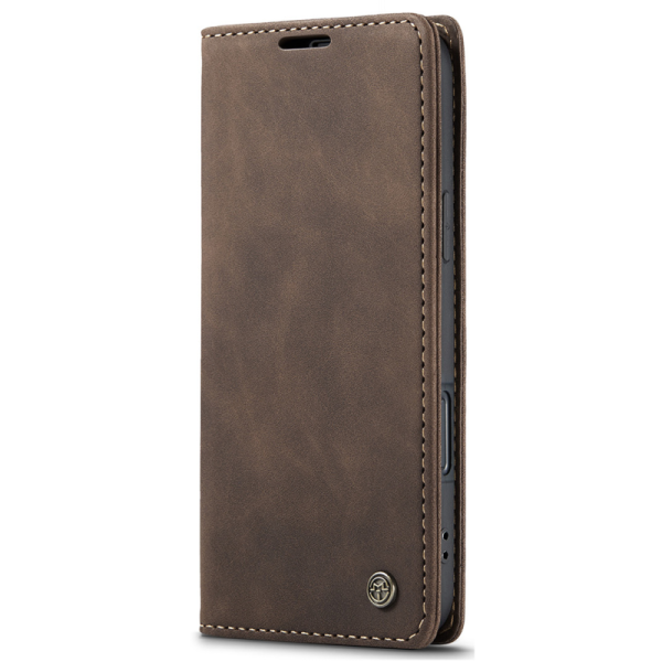 "CaseMe" Retro solīds atvēramais ādas maciņš - brūns (iPhone Air)
