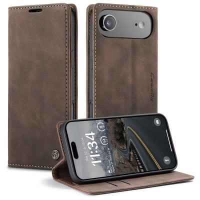 Apple iPhone Air CaseMe Retro solīds atvēramais ādas brūns maciņš - maks | Vacins.lv