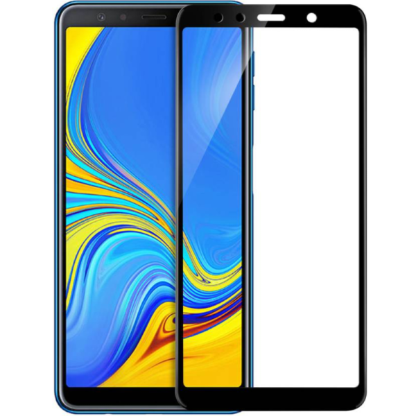 "Rurihai" Tempered Glass pilnīgi aizsedzams ekrāna aizsargstikls 2.5D - melns (Galaxy A7 2018)