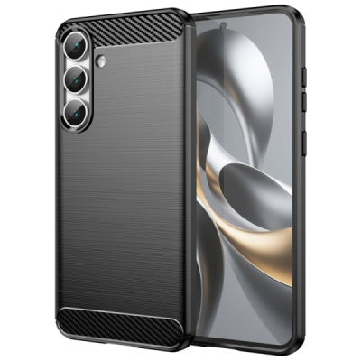 Samsung Galaxy S25 FE "Carbon" cieta silikona (TPU) melns apvalks | Vacins.lv