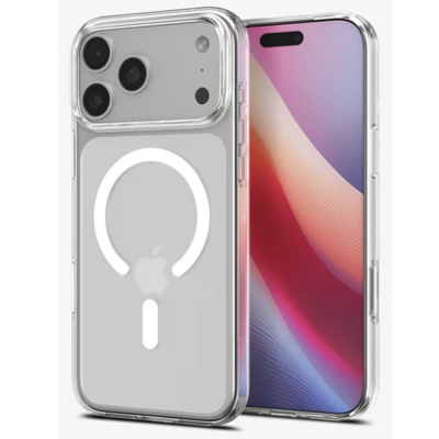 Apple iPhone 17 Pro Max "Spigen" Liquid Crystal MagFit dzidrs, caurspīdīgs cieta silikona apvalks | vacins.lv