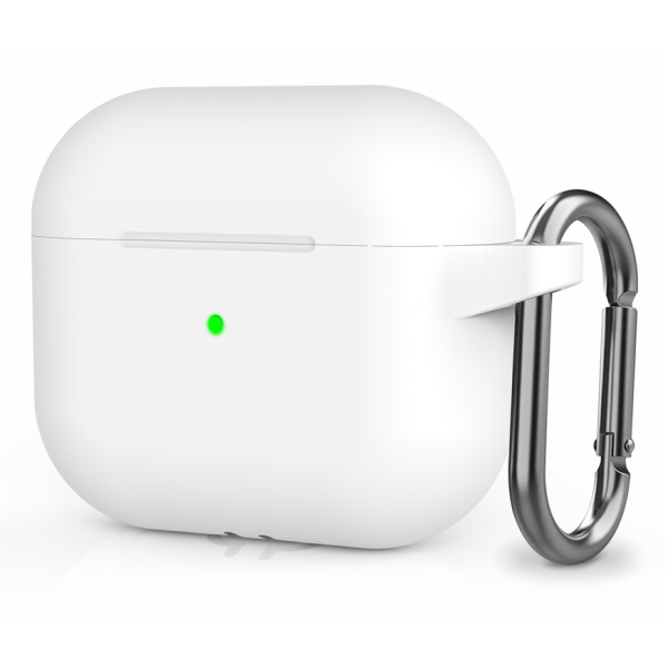 "Carabiner" Silikona maciņš austiņām - balts (AirPods 3)