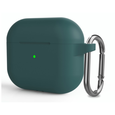 "Carabiner" Apple AirPods 3 silikona zaļš maciņš austiņām | Vacins.lv