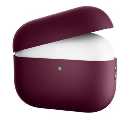AirPods Pro 2 силиконовый бордовый чехол для наушников | Vacins.lv