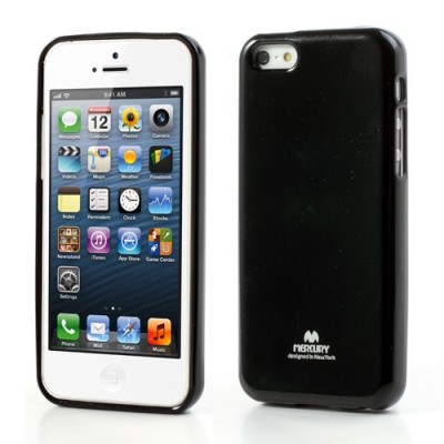 Apple iPhone 5C Mercury Color melns cieta silikona (TPU) futrālis / Vacins.lv