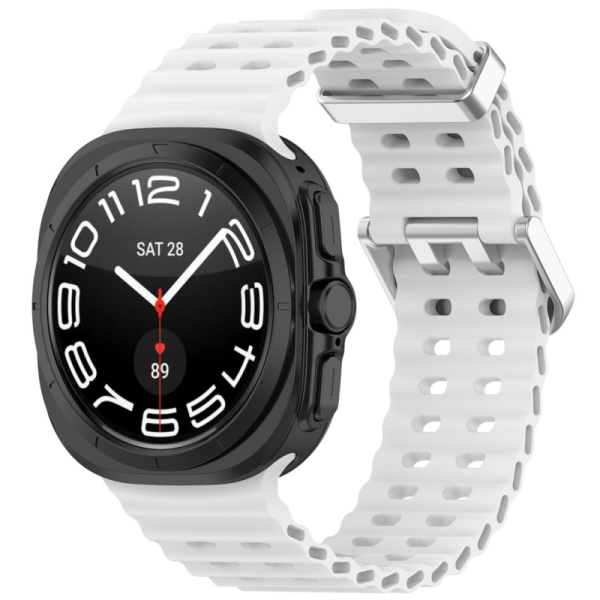 Viedā pulksteņa cietā silikona (TPU) siksniņa - balts (Galaxy Watch Ultra 47mm)