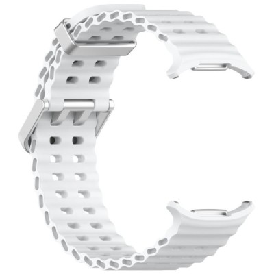 Viedā pulksteņa Samsung Galaxy Watch Ultra 47mm cietā silikona (TPU) siksniņa - balts | Vacins.lv