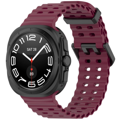 Viedā pulksteņa Samsung Galaxy Watch Ultra 47mm cietā silikona (TPU) siksniņa - bordo | Vacins.lv