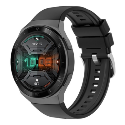 Viedā pulksteņa Huawei Watch GT 2e cietā silikona (TPU) siksniņa - melns | Vacins.lv
