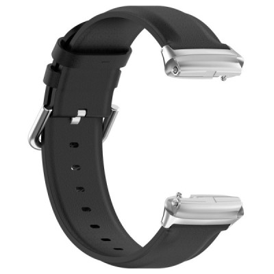 Leather viedā pulksteņa Xiaomi Redmi Watch 3 Active / Redmi Watch 3 Lite ādas siksniņa - melns | Vacins.lv