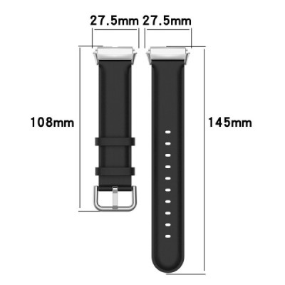 Leather viedā pulksteņa Xiaomi Redmi Watch 3 Active / Redmi Watch 3 Lite ādas siksniņa - melns | Vacins.lv