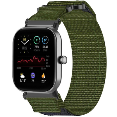 "Strap" viedpulkstenis Samsung Galaxy Watch FE 40mm / Watch7 44mm / 40mm Loop auduma zaļš aproce | Priedai.lt