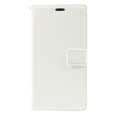 Nokia Lumia 730 (735) atverčiamas baltas odinis dėklas - piniginė / Priedai.lt