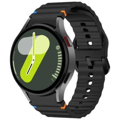 "KALEBOL" Viedā pulksteņa Samsung Galaxy Watch7 44mm 40mm / Watch FE 40mm cietā silikona (TPU) siksniņa - melns | Vacins.lv
