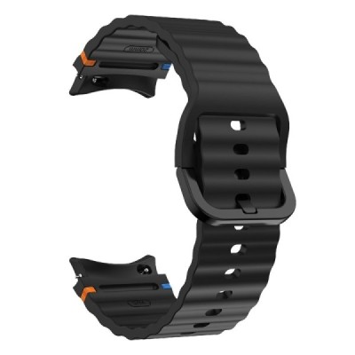 "KALEBOL" Viedā pulksteņa Samsung Galaxy Watch7 44mm 40mm / Watch FE 40mm cietā silikona (TPU) siksniņa - melns | Vacins.lv