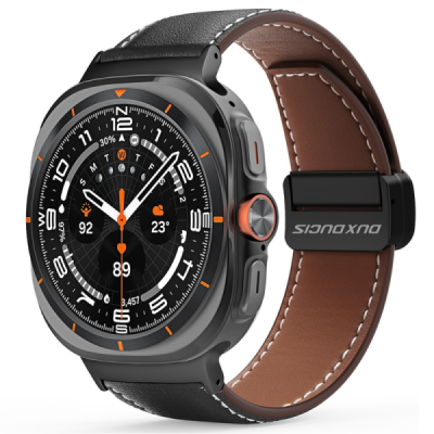 „DUX DUCIS“ viedā pulksteņa Samsung Galaxy Watch Ultra 47mm ādas siksniņa - melns | Vacins.lv