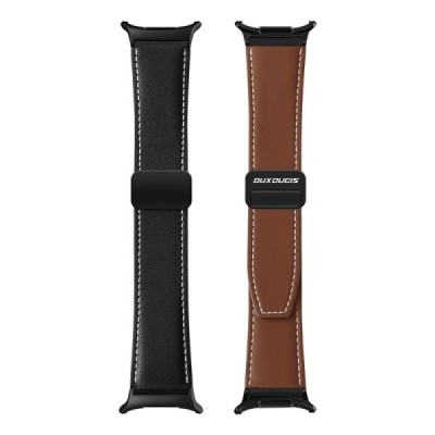 „DUX DUCIS“ черный кожаный браслет умных часов Samsung Galaxy Watch Ultra 47mm | Vacins.lv