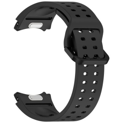 Твердый силиконовый чёрный браслет (TPU) для умных часов Samsung Galaxy Watch7 44mm / FE 40mm | Vacins.lv