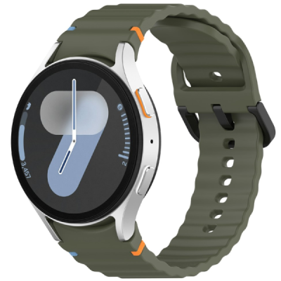 Твердый силиконовый зелёный браслет (TPU) для умных часов Samsung Galaxy Watch7 44mm / 40mm / Watch FE 40mm / Watch6 40mm / 44mm