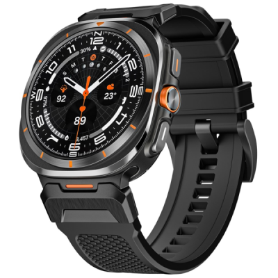"LEMONDA" Твердый силиконовый чёрный браслет (TPU) для умных часов Samsung Galaxy Watch Ultra 47mm | Vacins.lv