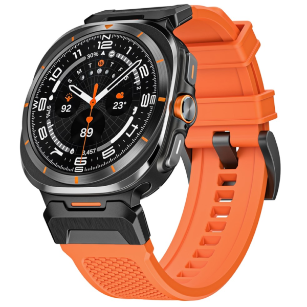 "LEMONDA" Viedā pulksteņa cietā silikona (TPU) siksniņa - oranžs (Galaxy Watch Ultra 47mm)