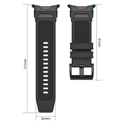 "LEMONDA" Viedā pulksteņa Samsung Galaxy Watch Ultra 47mm cietā silikona (TPU) siksniņa - oranžs | Vacins.lv