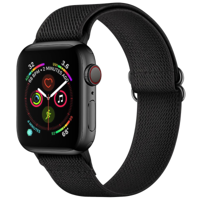 Viedpulkstenis Apple Watch Ultra 3 2 1 49mm / Series 11 10 46mm / 9 8 7 45mm / SE3 SE2 SE 6 5 4 44mm / 3 2 1 42mm auduma melna a