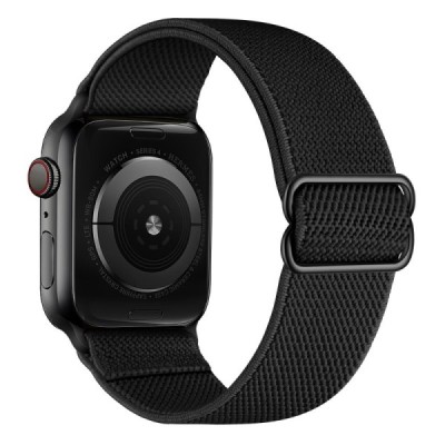 Viedpulkstenis Apple Watch Ultra 3 2 1 49mm / Series 11 10 46mm / 9 8 7 45mm / SE3 SE2 SE 6 5 4 44mm / 3 2 1 42mm auduma melna a