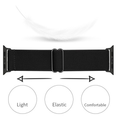 Viedpulkstenis Apple Watch Ultra 3 2 1 49mm / Series 11 10 46mm / 9 8 7 45mm / SE3 SE2 SE 6 5 4 44mm / 3 2 1 42mm auduma melna a
