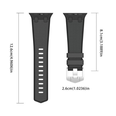Viedā pulksteņa Apple Watch Ultra 3 2 1 49mm / Series 11 10 46mm / 9 8 7 45mm / SE3 SE2 SE 6 5 4 44mm / 3 2 1 42mm cietā silikon