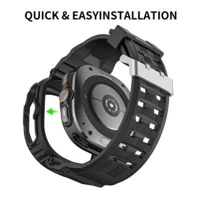 "Biaoge" Viedā pulksteņa Samsung Galaxy Watch Ultra 47mm cietā silikona (TPU) siksniņa - melns | Vacins.lv