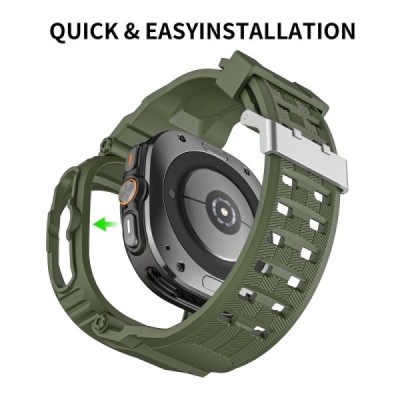 "Biaoge" Viedā pulksteņa Samsung Galaxy Watch Ultra 47mm cietā silikona (TPU) siksniņa - zaļš | Vacins.lv