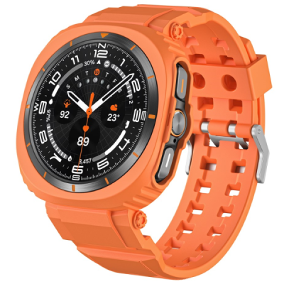 "Biaoge" Viedā pulksteņa Samsung Galaxy Watch Ultra 47mm cietā silikona (TPU) siksniņa - oranžs | Vacins.lv