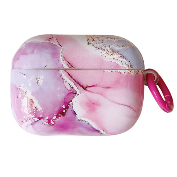"Marble" Plastmasas austiņu korpuss - rozā (AirPods Pro 2)