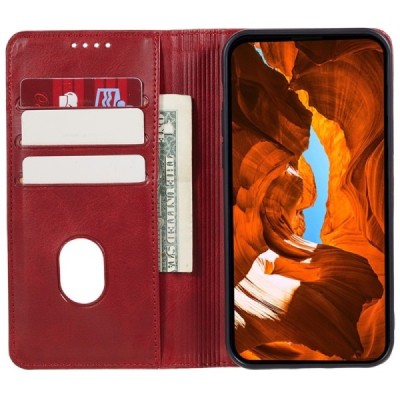 Nothing Phone 2a (2a Plus) "Split" красный кожаный чехол-книжка | Vacins.lv