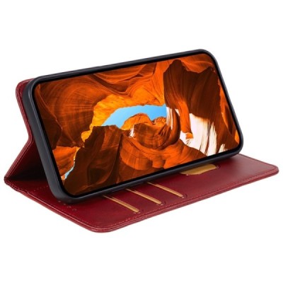 Nothing Phone 2a (2a Plus) "Split" красный кожаный чехол-книжка | Vacins.lv