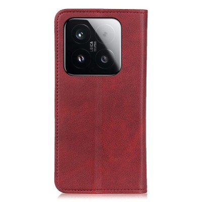 Xiaomi 15T "Split" красный кожаный чехол-книжка | Vacins.lv