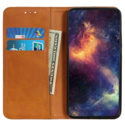 Samsung Galaxy Xcover 7 "Split" светло-коричневый кожаный чехол-книжка | Vacins.lv