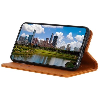 Samsung Galaxy Xcover 7 "Split" светло-коричневый кожаный чехол-книжка | Vacins.lv