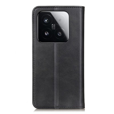 Xiaomi 15T "Split" чёрный кожаный чехол-книжка | Vacins.lv