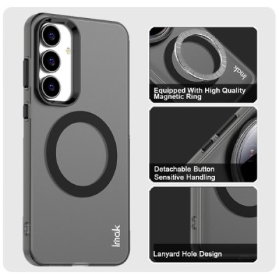 Samsung Galaxy S25 FE "IMAK" Candy MagSafe matēts cieta silikona (TPU) apvalks - melns | vacins.lv