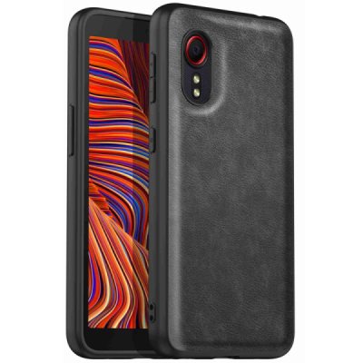 Samsung Galaxy Xcover 5 „Kalangshi“ Texture melns ādas apvalks | Vacins.lv